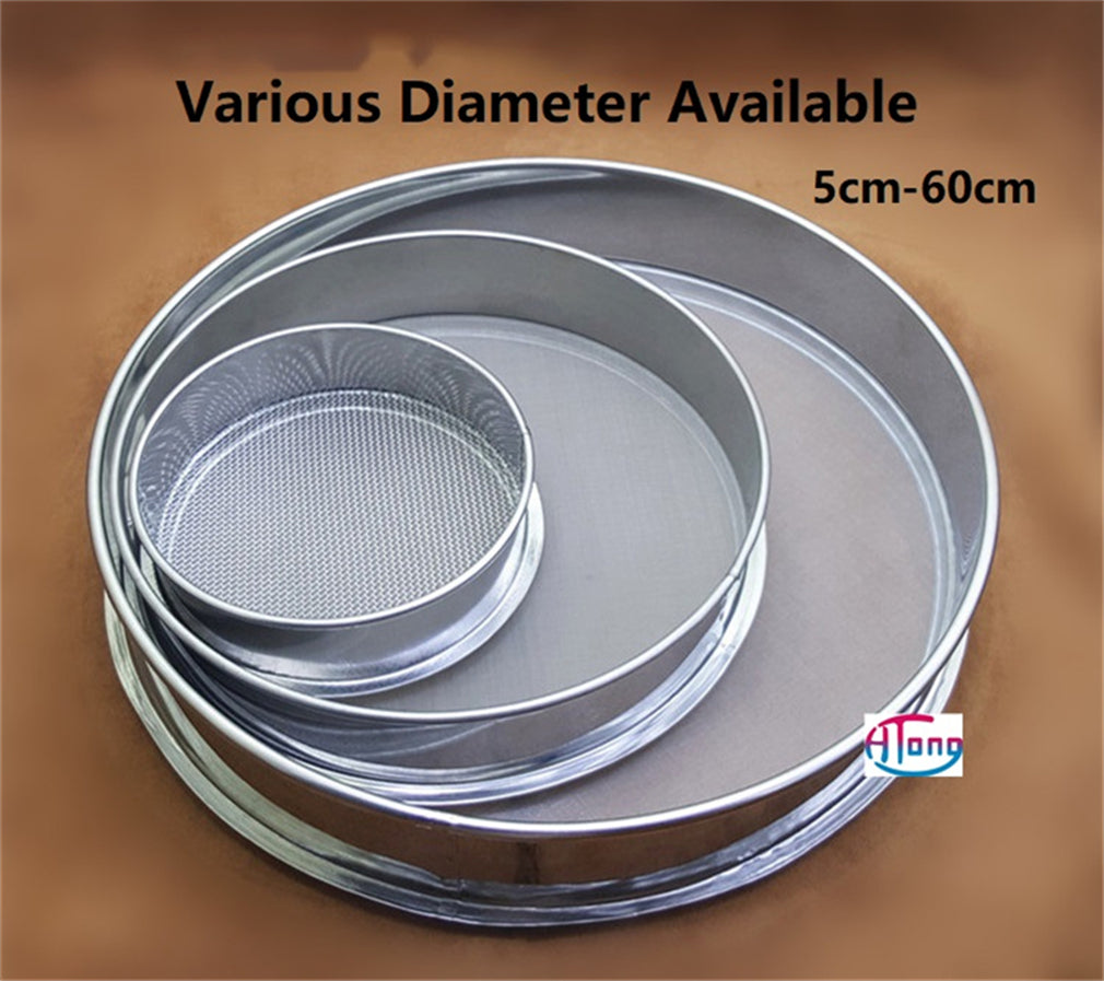 Diameter 35cm Chrome Plated Frame Standard Lab Test Sieve 304 Stainless Steel Wire Mesh Filter Strainer Various Mesh Count